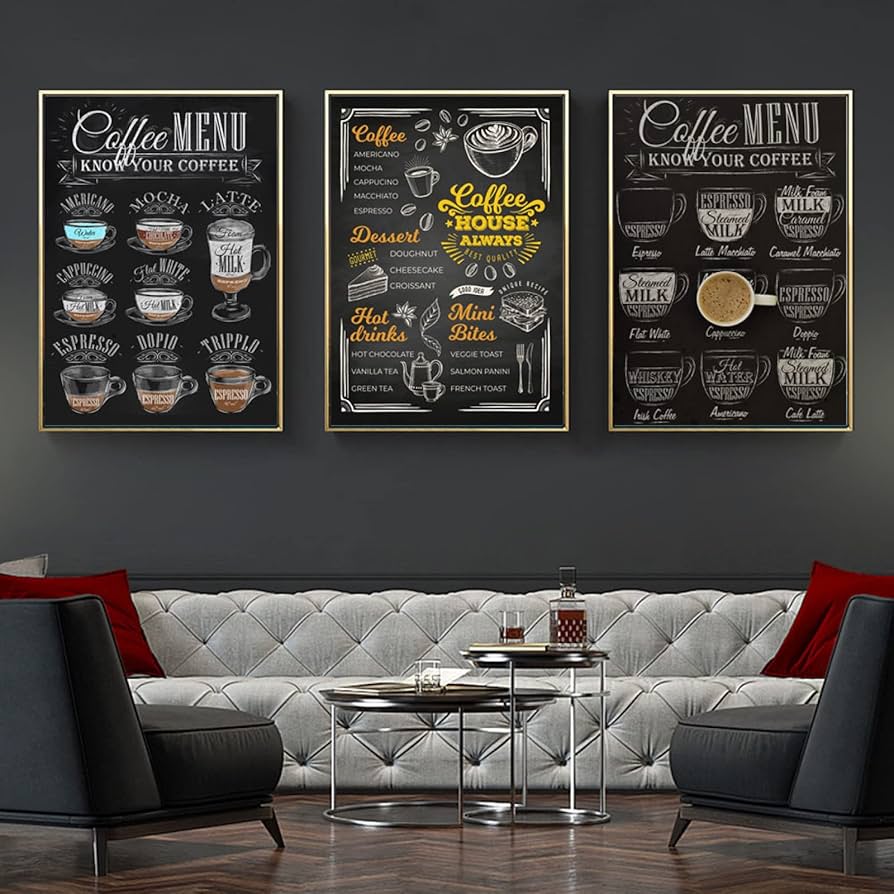 Amazon.co.jp: BXCBXDBXCD コーヒーメニューポスターカフェ壁画